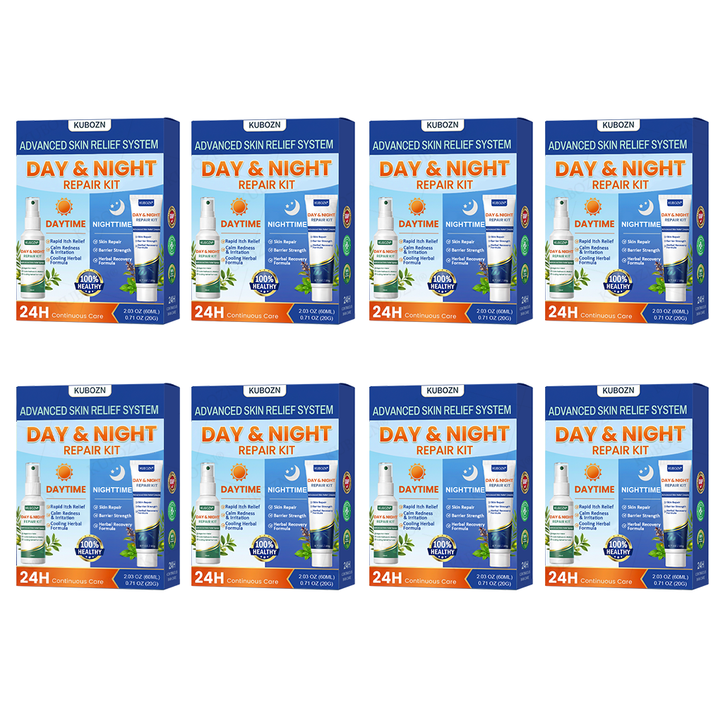 KUBOZN® Eczema Day & Night Repair System - 100% Steroid-Free Relief Duo for Intense Itch, Redness & Broken Skin