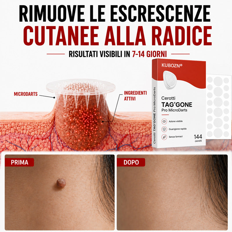KUBOZN® Pro MicroDarts TAG — Patch per Fibromi Cutanei