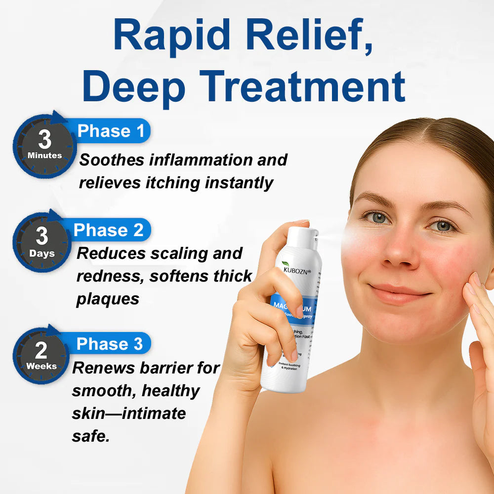 🔥KUBOZN® Magnesium Spray – Fast Relief for Itchy, Red & Sensitive Skin (Even Intimate Areas)