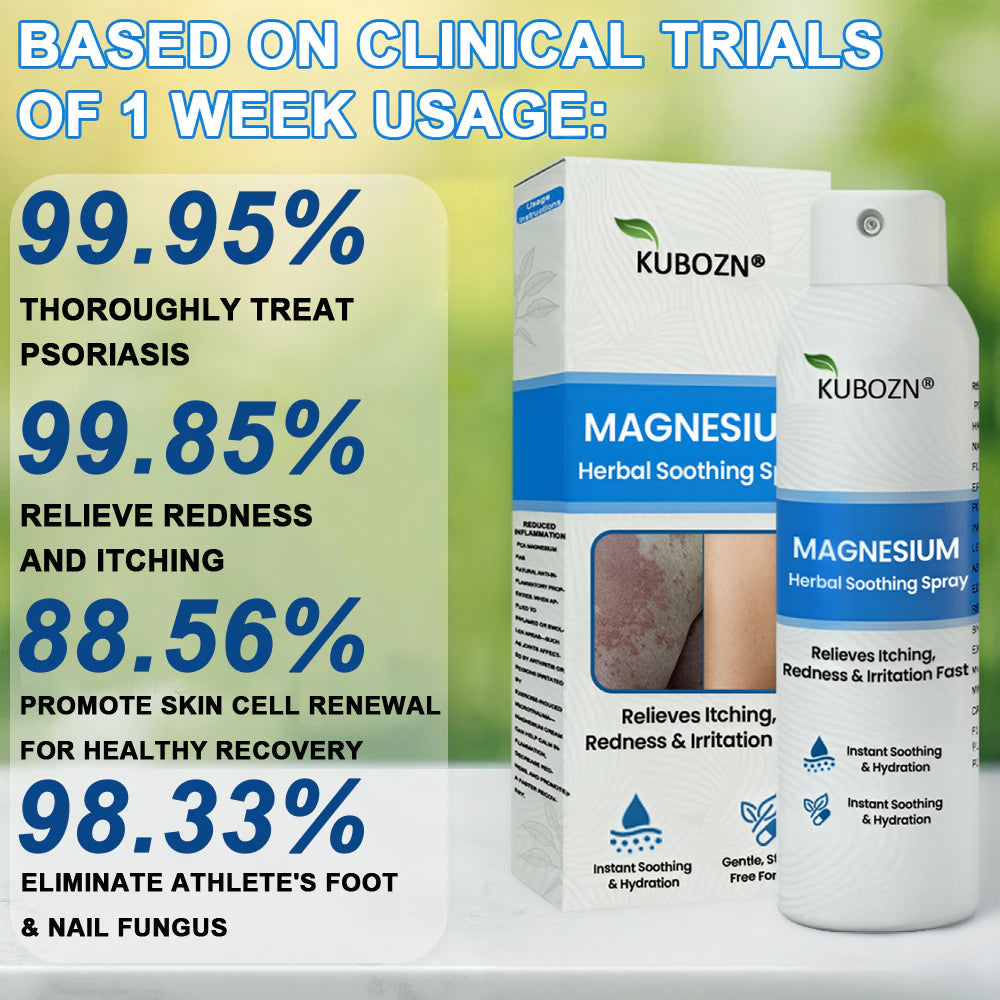 🔥KUBOZN® Magnesium Spray – Fast Relief for Itchy, Red & Sensitive Skin (Even Intimate Areas)