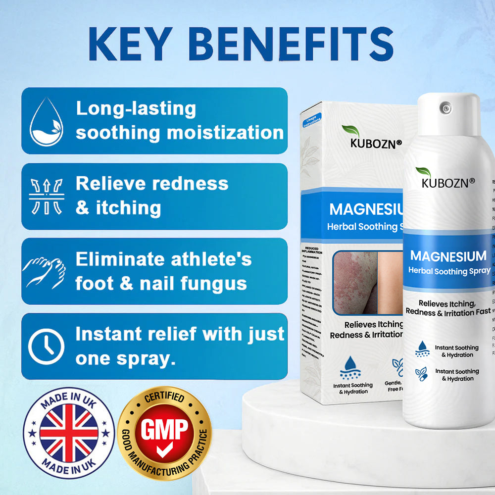 🌿KUBOZN® Magnesium Spray – Fast Relief for Itchy, Red & Sensitive Skin (Even Intimate Areas)