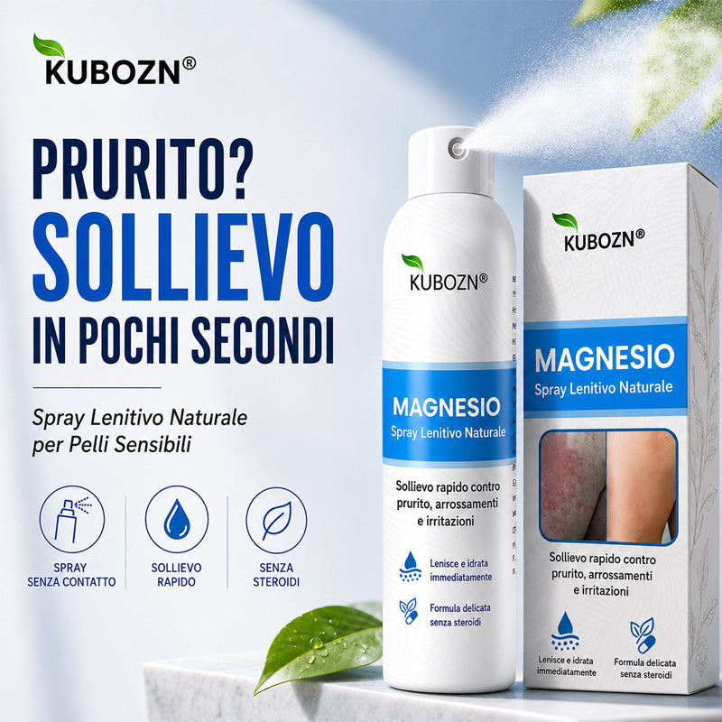KUBOZN® Spray al Magnesio — Sollievo Rapido per Psoriasi ed Eczema