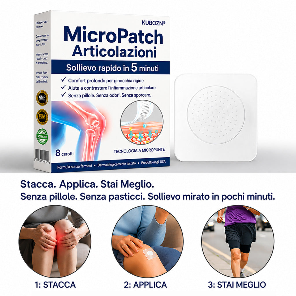 🌿 KUBOZN® Patch Articolare — Sollievo in 5 Minuti
