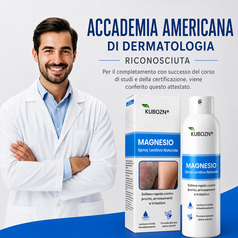 KUBOZN® Spray al Magnesio — Sollievo Rapido per Psoriasi ed Eczema
