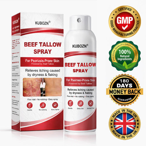 KUBOZN® Beef Tallow Spray — The No-Rub Relief for Psoriasis-Prone Skin✨