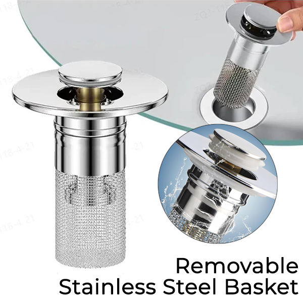 Solena™ Sink Drain Strainer with Removable Stainless Steel Basket Ex