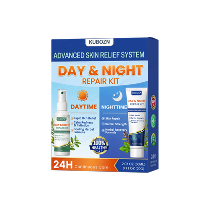 KUBOZN® Eczema Day & Night Repair System - 100% Steroid-Free Relief Duo for Intense Itch, Redness & Broken Skin