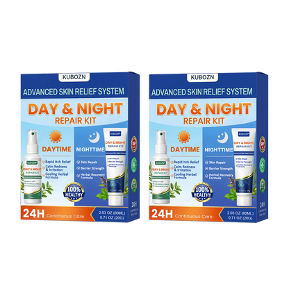 KUBOZN® Eczema Day & Night Repair System - 100% Steroid-Free Relief Duo for Intense Itch, Redness & Broken Skin