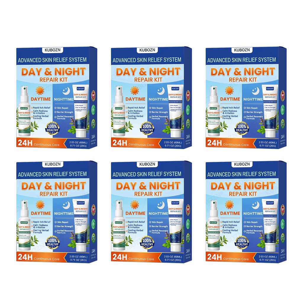 KUBOZN® Eczema Day & Night Repair System - 100% Steroid-Free Relief Duo for Intense Itch, Redness & Broken Skin