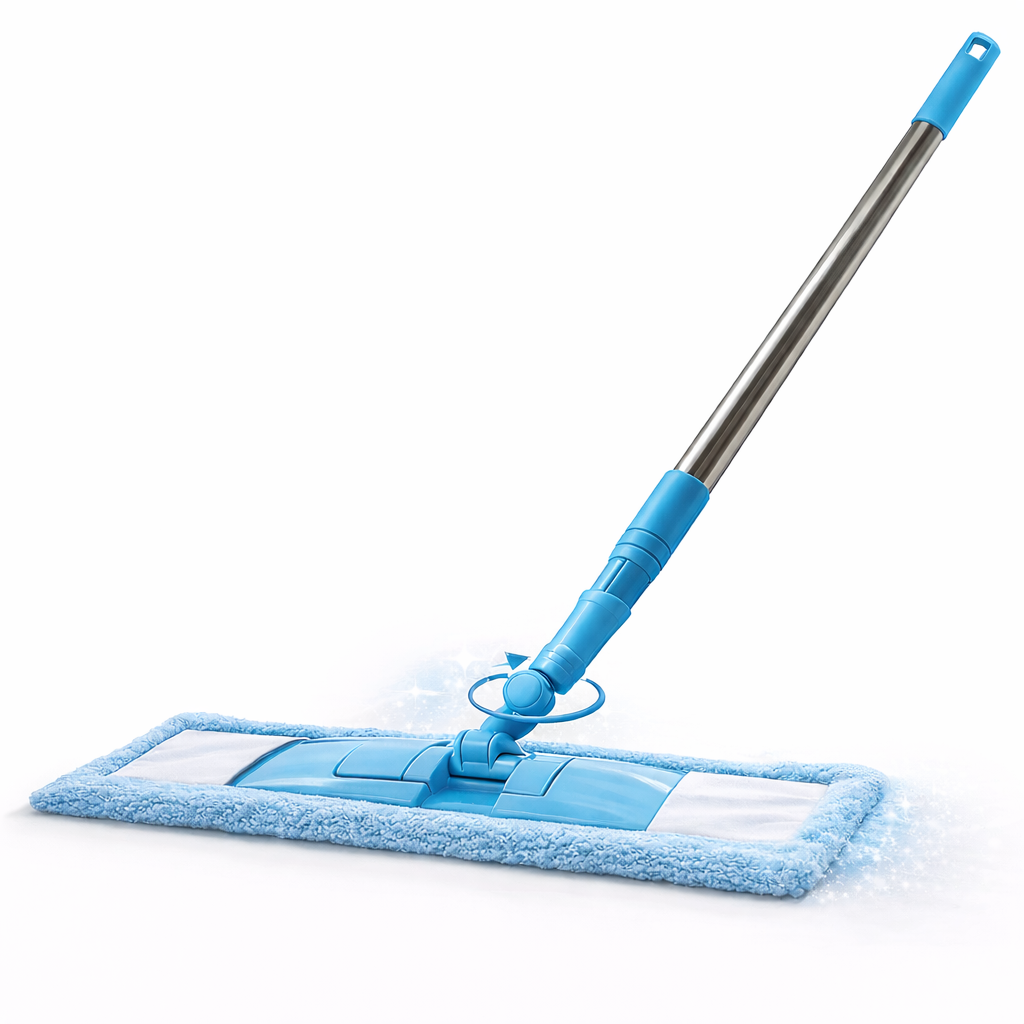 KUBOZN™ Detachable Coral Fleece Flat Mop with Stainless Steel Handle