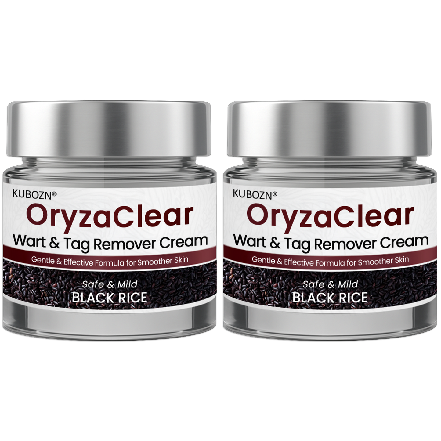 🌿KUBOZN® OryzaClear – Black Rice Softening Cream · Botanical Care for Skin Tags & Uneven Texture