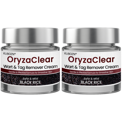 🌿KUBOZN® OryzaClear – Black Rice Softening Cream · Botanical Care for Skin Tags & Uneven Texture
