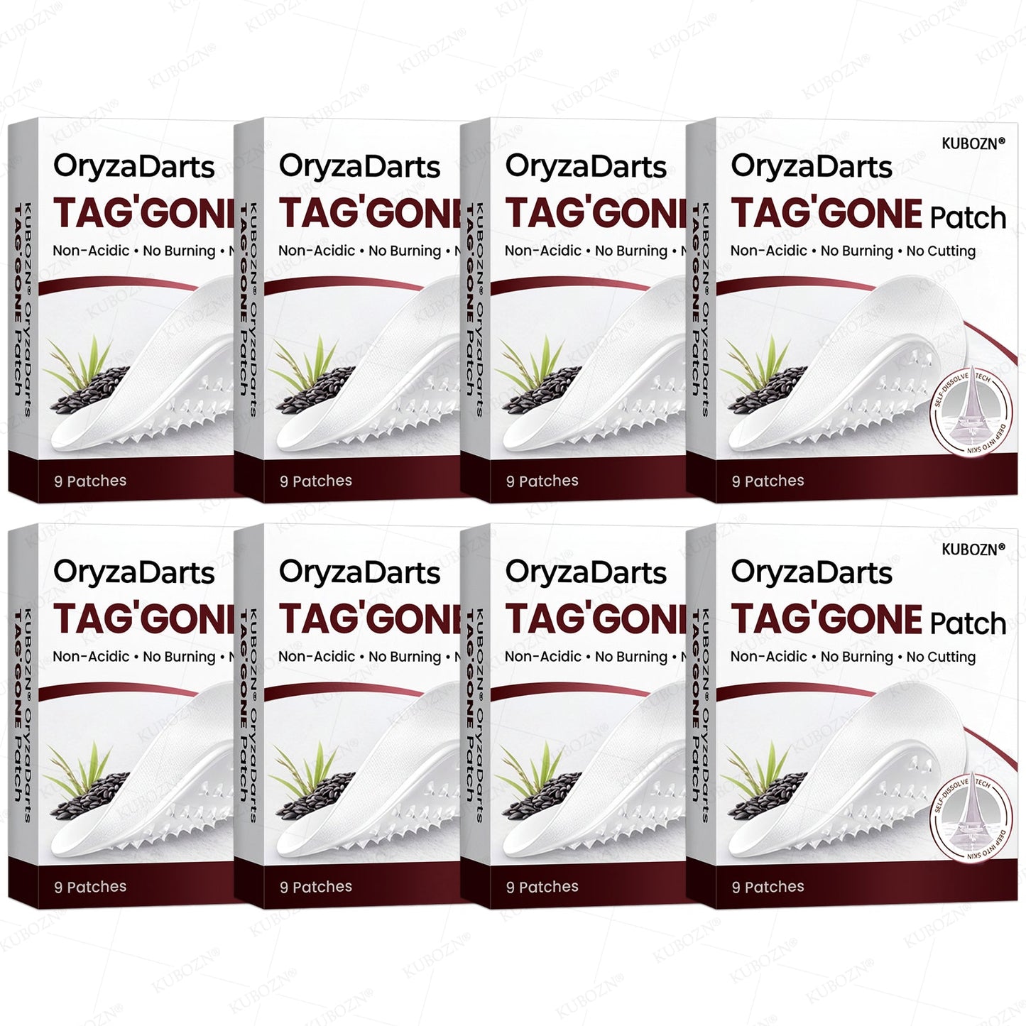 KUBOZN® OryzaDarts TAG’GONE Patch✨Pain-Free Root-Level Removal Powered by Black Rice MicroDarts.