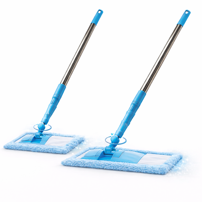 KUBOZN™ Detachable Coral Fleece Flat Mop with Stainless Steel Handle